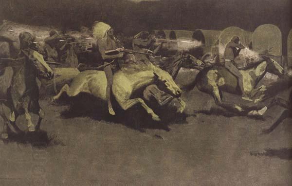 Frederic Remington A Night Attack on a Government Wagon Train (mk43) China oil painting art